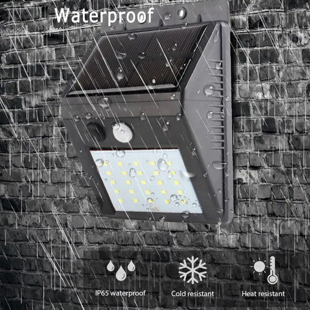 20 Led Waterproof Solar-sensor motion-sensor Wall Light Outside Garden Street Lamp