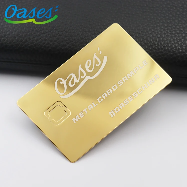 Fast Shipping Laser Engraveable Metal Blank Gold 24k Metal Credit Card Debit Metal Cards