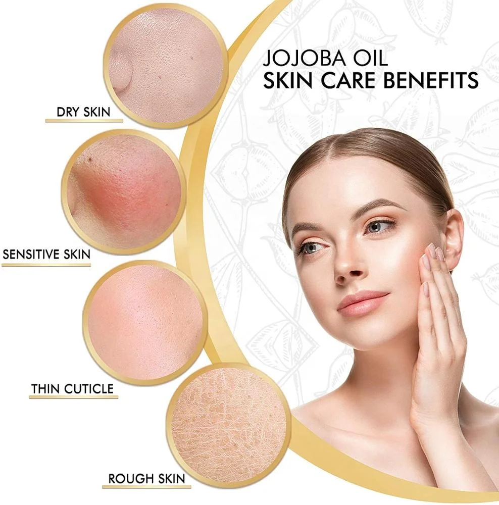 Private Label  Organic Jojoba Oil Pure Natural Cold Pressed Hair Body Face Skin Finger and Foot Nail