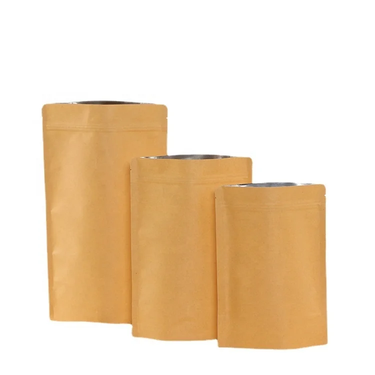 High Quality Window Kraft Paper Tea Seal Bag Thickened Food Grade Custom Printed Ziplock Bags