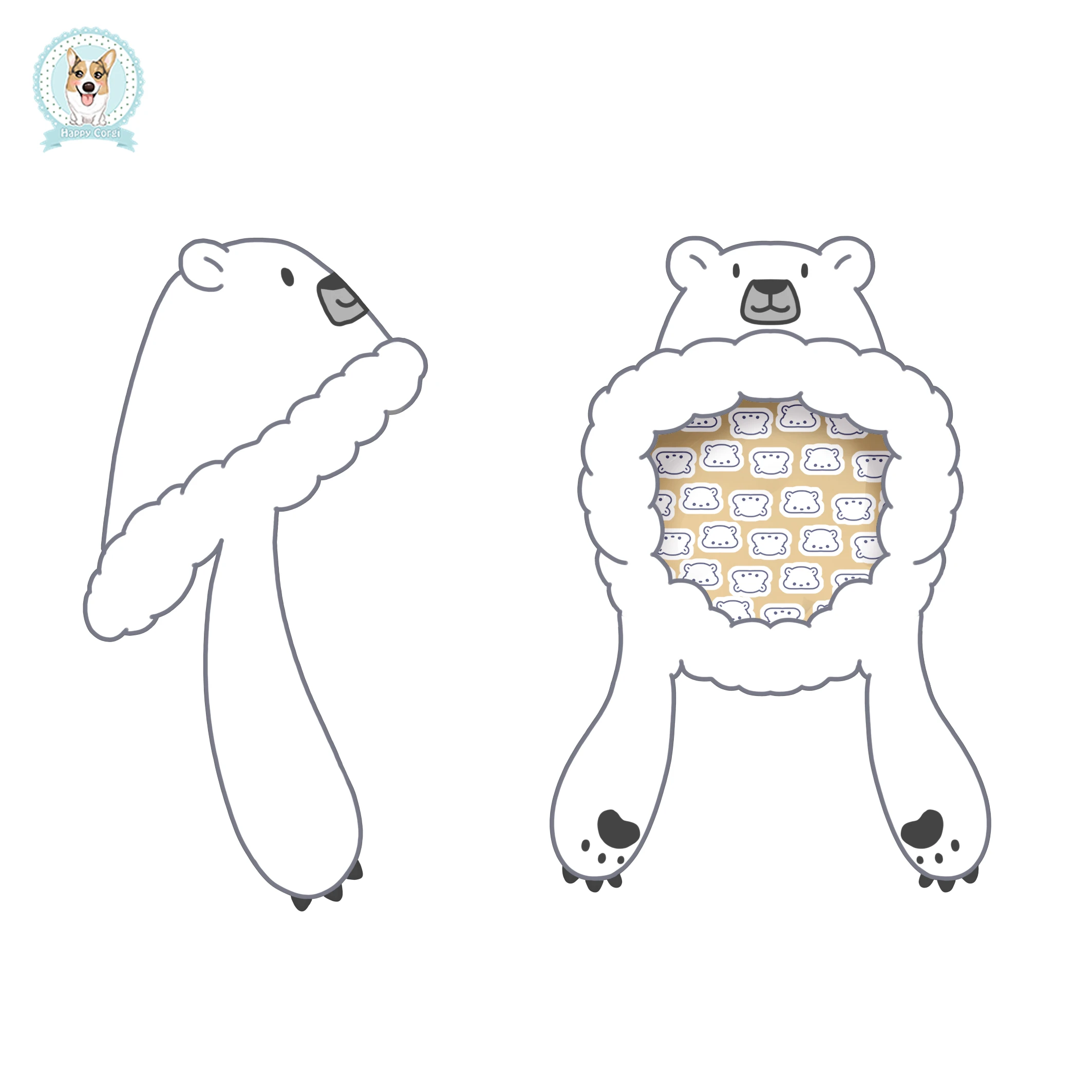 Professional custom cartoon cute special animal image winter warm polar bear image hat children love