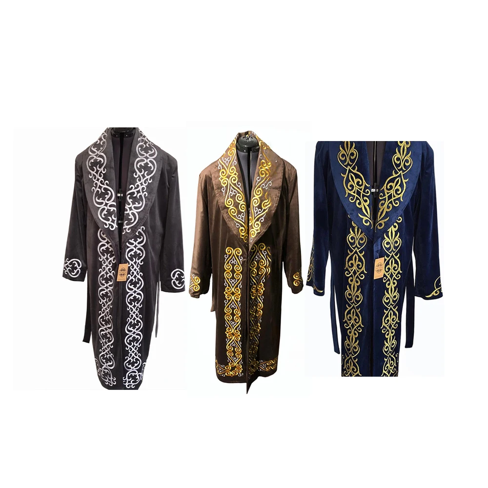 
Hot Sale Headdress Included Velor Fabric Man Chapan Overcoat 