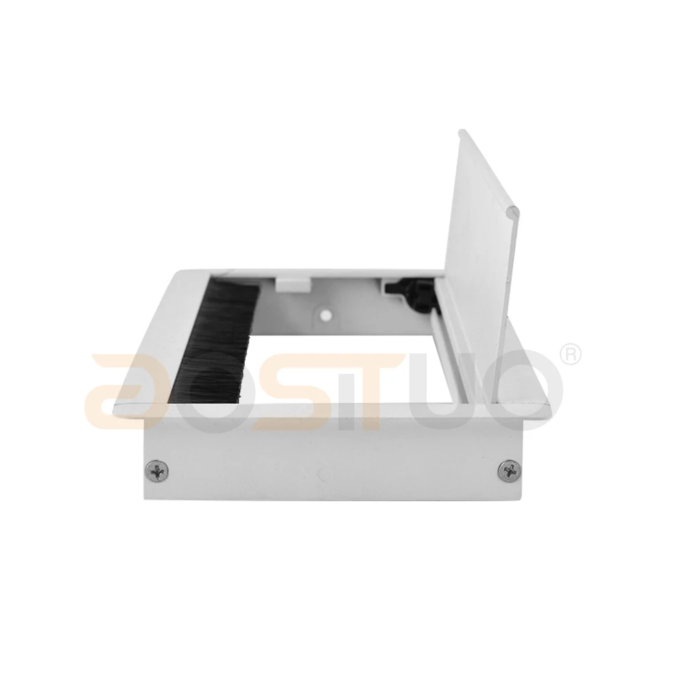 New Release aluminum office hardware cable management soft closing wire grommet organizer with USB port for computer tabletop