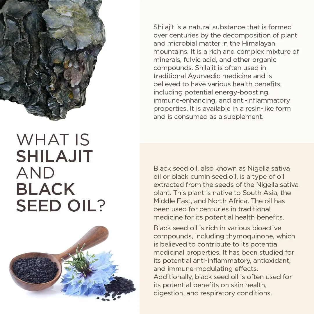 OEM Hot Sale Shilajit Gummies  with Black Seed Oil Pure Himalayan Resin for Energy with 85+ Trace Minerals & Fulvic Acid