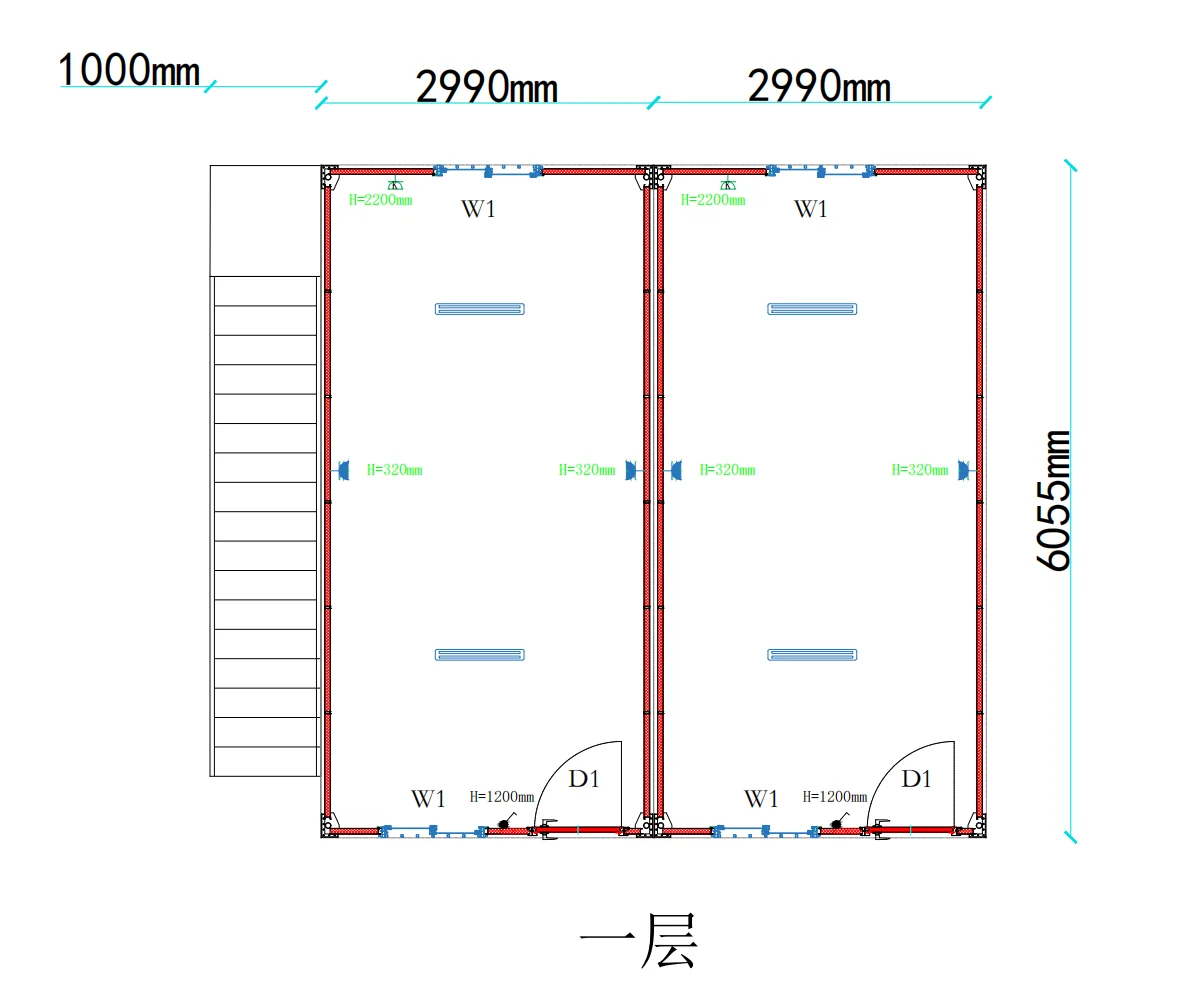 6x6m 2-Story Modular Prefab Steel Container House Flat Pack Detachable Office Bedroom Villa Bathroom Kiosk Made Sandwich Panel
