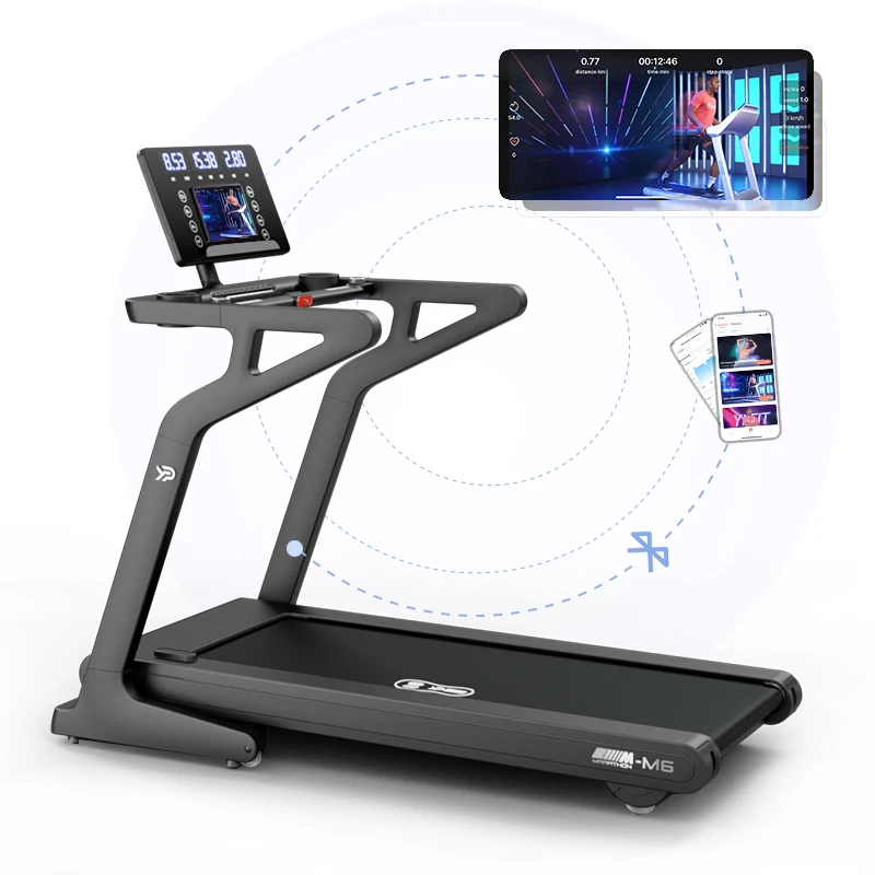 YPOO new Electric treadmill home Gym Fitness Equipment running treadmill M6 semi commercial treadmill with   YPOOFIT APP
