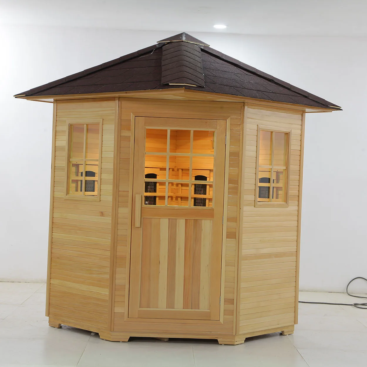 New Pure Canadian Red Cedar Wooden Sauna Outdoor Commercial Sauna Steam Room Kit Set