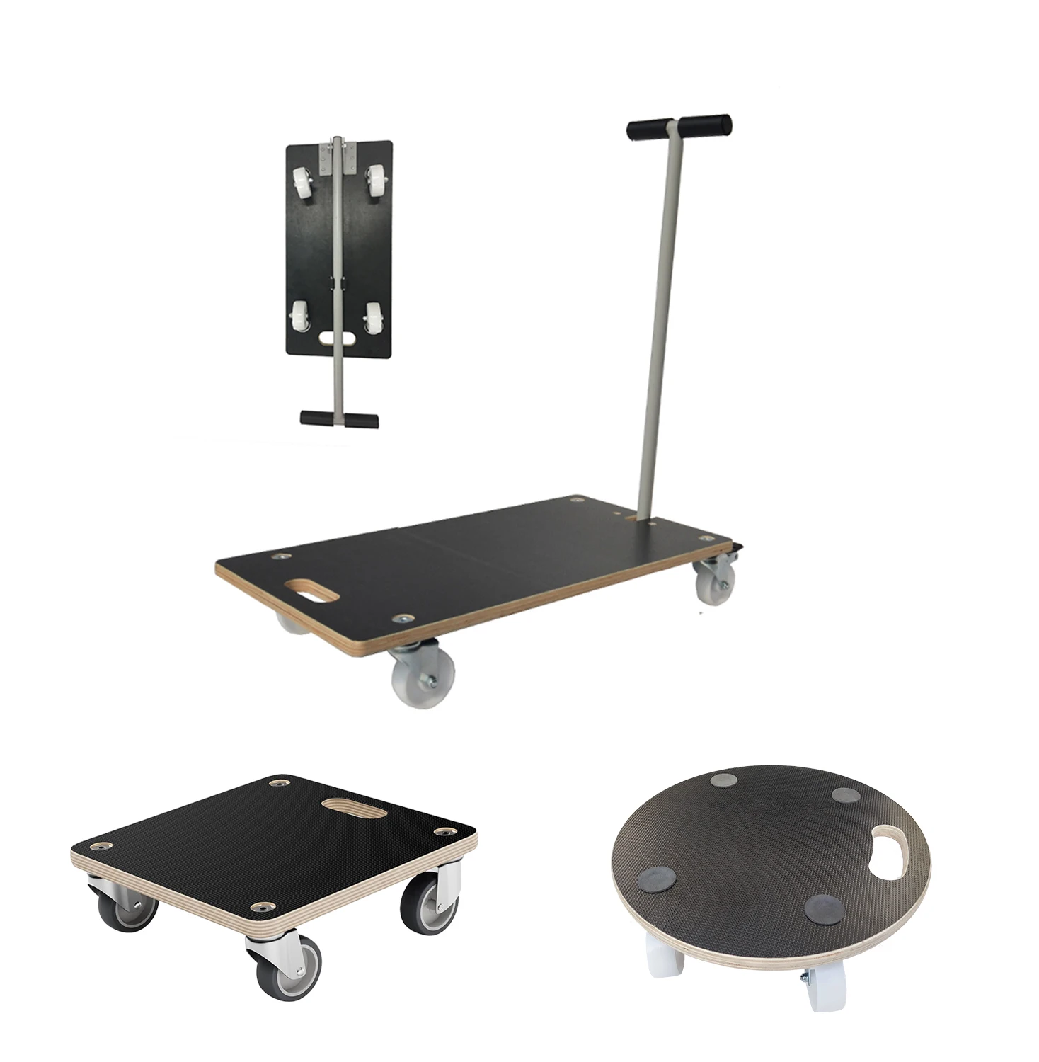 personal use  MDF Dolly Trolley 250kgs  furniture transporter With pulling 4 wheels square easy-moving dolly