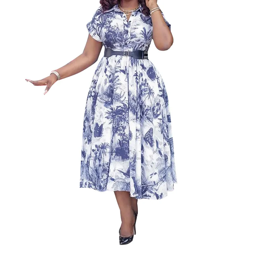 Wholesale Fashion Kitenge Dress Designs For Women Grossiste Vetement Femme African Ladies Dresses