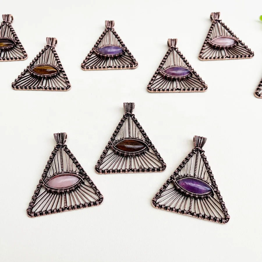 Natural Crystal Evil Eyes Pendant Tiger Eye Stone the Eye Of Horus for Necklace