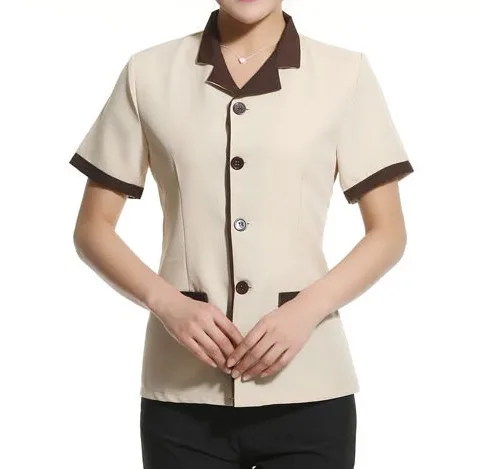 
designs short sleeve hotel staff housekeeping cleaning staff uniform 