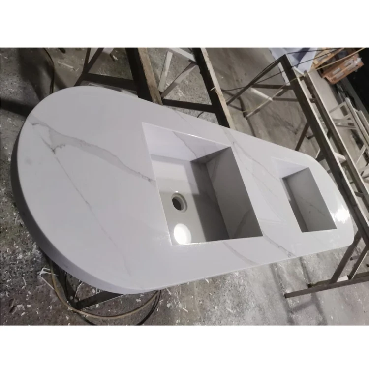 High Quality Artificial Stone Ceramic Sink Home Hotel Wash Basin White Bathroom Sink