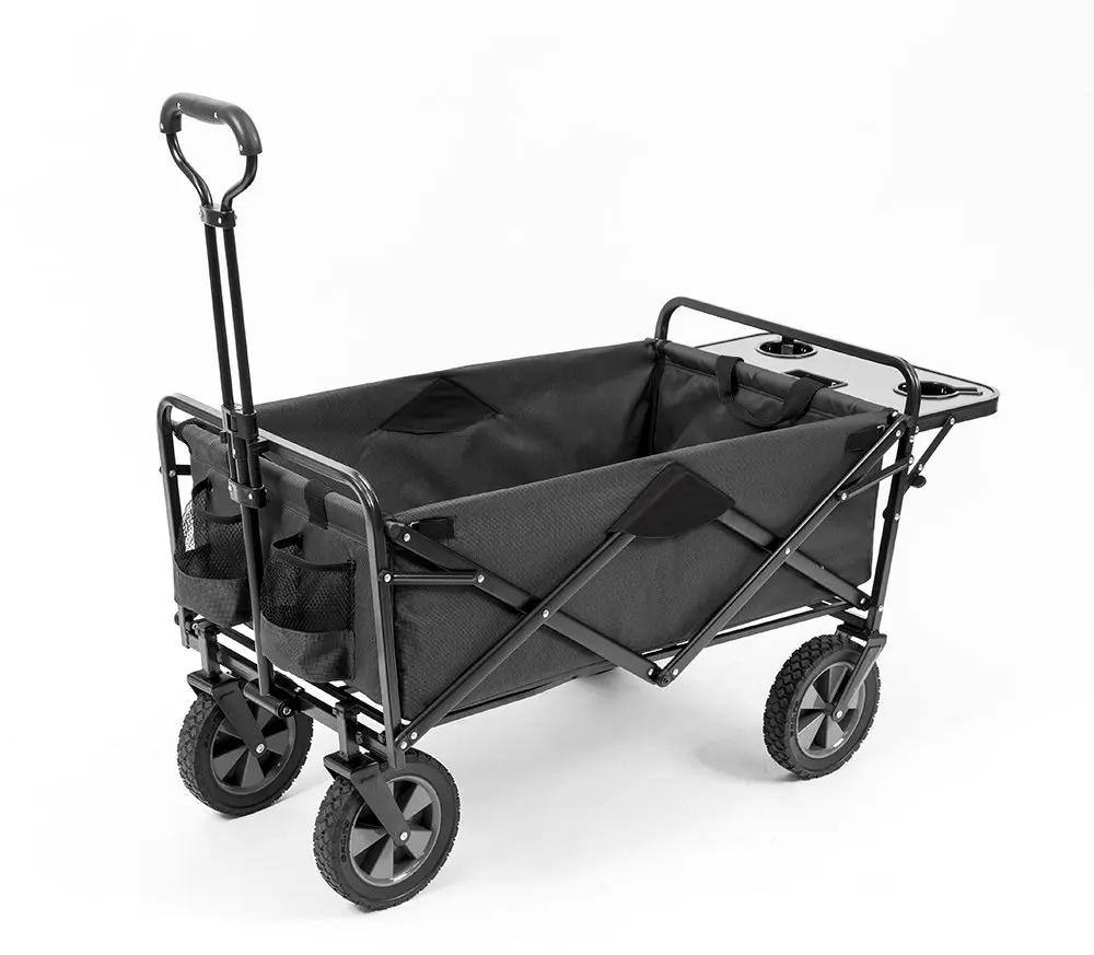 ENJOIN Sports Collapsible Outdoor Utility Wagon with Folding Table and Drink Holders