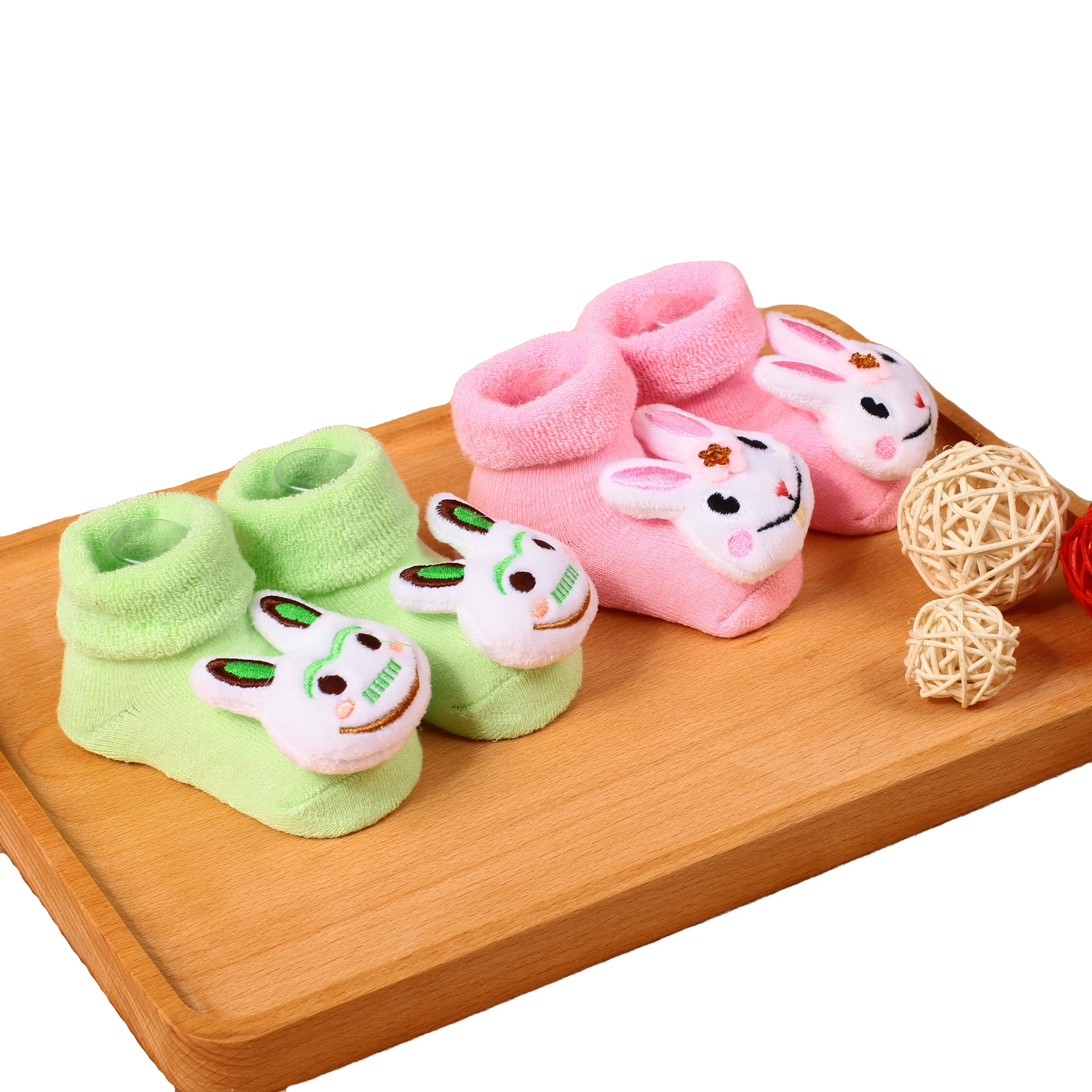 3D Cute animal custom cotton Infant  baby toddler socks 0-12Month anti-slip baby animal dolls baby  breathe soft cotton socks
