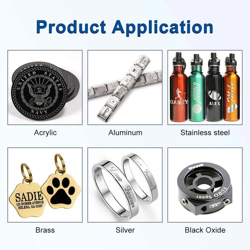 Raycus MAX Fiber Laser Marking Machine  with Rotation axis for Metal Fiber Marker 20w 30w 50w 100w Laser Marking Machine