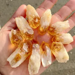 Hot sale Natural Rough Citrine Healing Raw Stone quartz Wand Point citrine point backbone