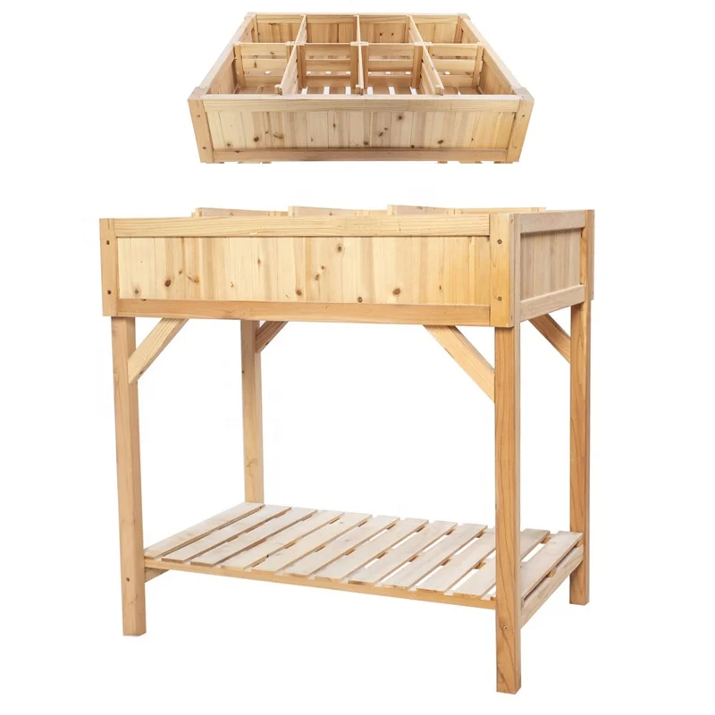 Wood Raised Garden Bed Large Wooden Planter Box Flower Herb Gardening Beds Outdoor with Legs