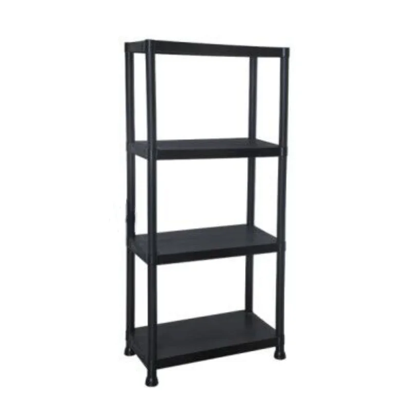 Heavy Duty Adjustable Easily Assemble 4 Tier Black Kitchen Bathroom Shelves Garage Storage Shelving Rack