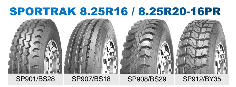 Sportrak sportrack brand all position use pattern tyres 8.25R16 ttf TBR tyres 825R16