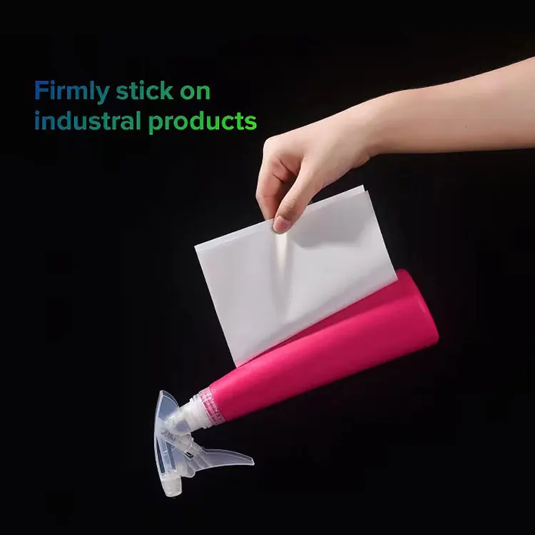 Factory Price white glossy pp film self adhesive synthetic sticker paper and film with white glassine paper