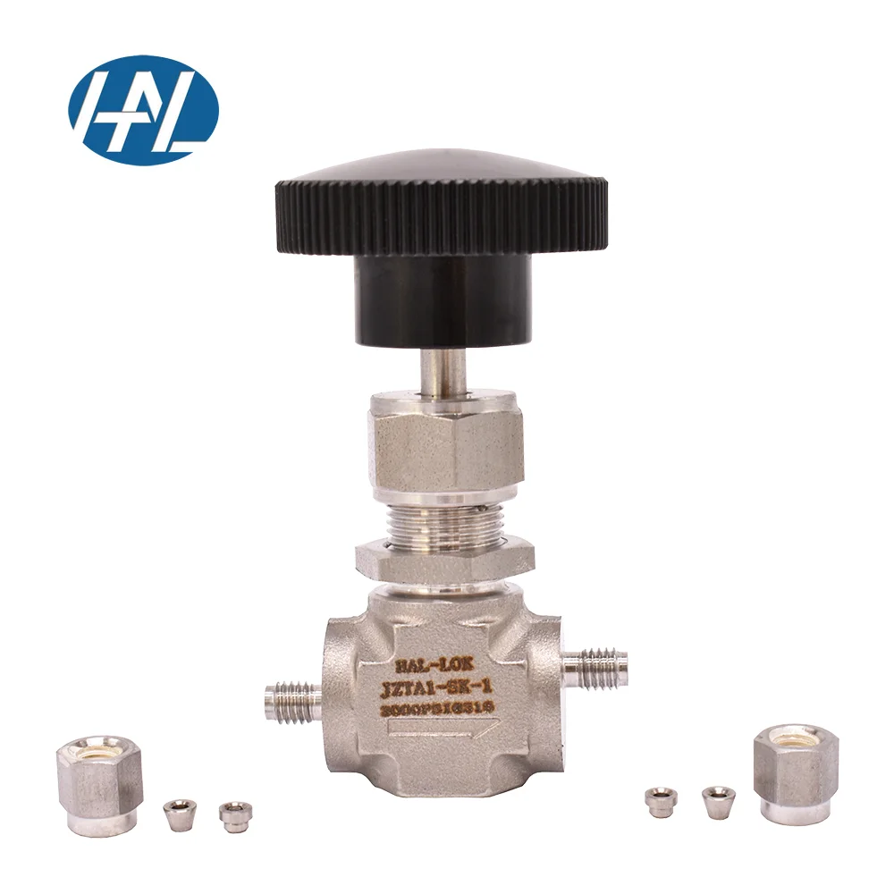 316 stainless steel ferrule needle valve small flow needle valve high pressure and high temperature resistant stop valve 1 / 16
