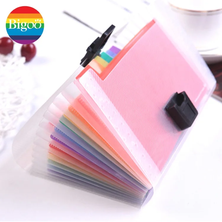 
Mini rainbow index document file folder A6 size of 13 pocket clear index inner 
