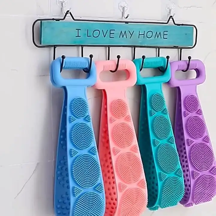 Домашний скребок для глубокой очистки задней части, силиконовый скребок для уборки ванной, душа, силиконовая щетка, скребок-ремень