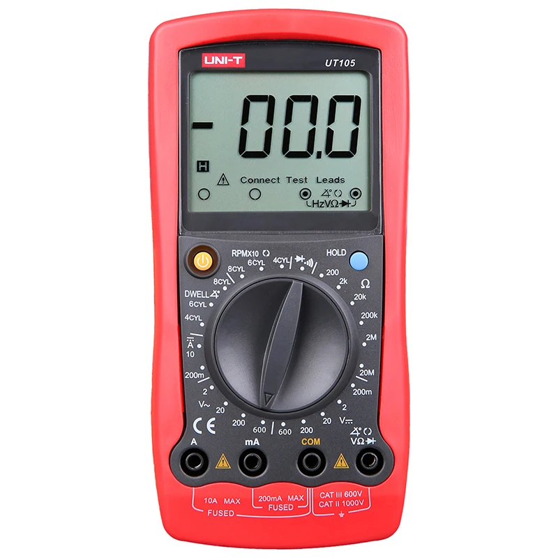 UNI-T UT105 Handheld Automotive Multipurpose AC DC Digital Multimeter Manual Range Multimeters