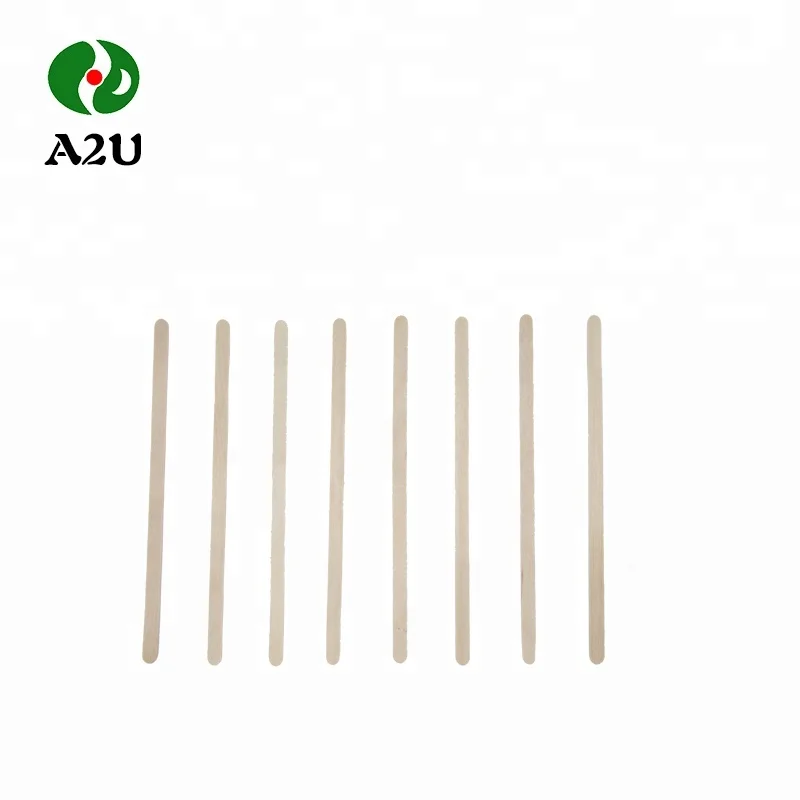 Natural Biodegradable Round Wooden  Disposable Coffee Paint Sticks Stirrer