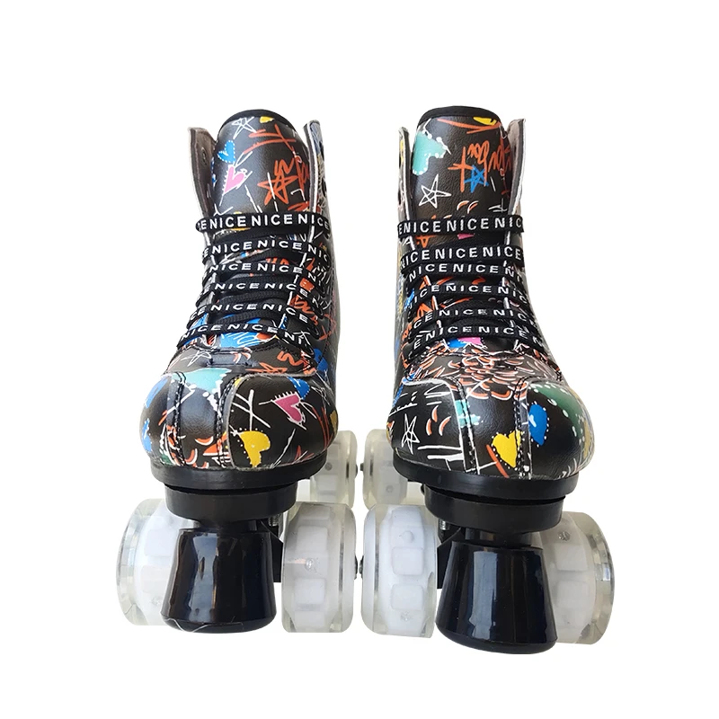 Economical Custom Design Roller Skate Shoes Men Skate Sneakers Double Row Skates