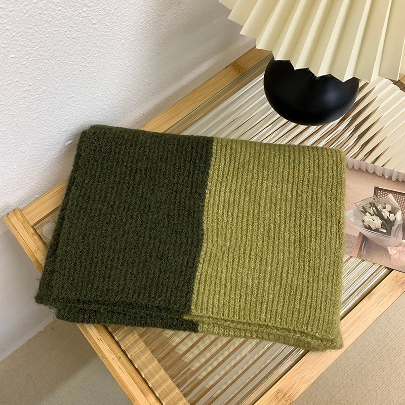 2024 new women winter autumn scarves and wraps mix color knitted scarf for women large big scarf