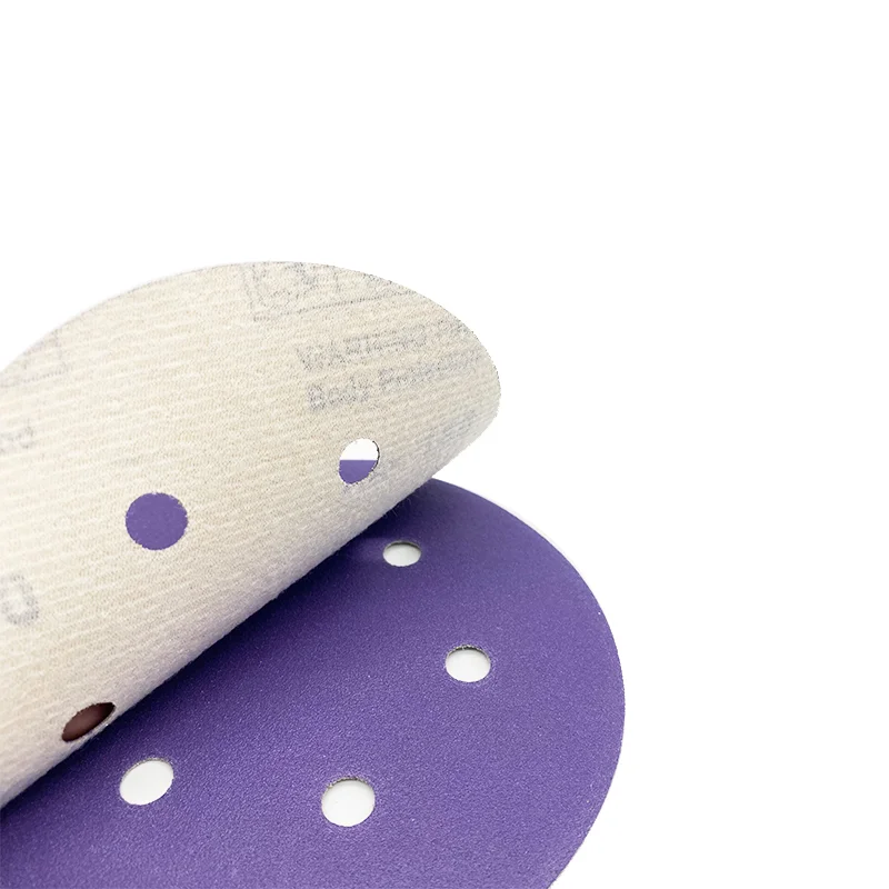  Datong Factory 5 Inch 8 Holes 80 Grit Hook and Loop Purple Round Sanding Disc for Metal Automotive Wood