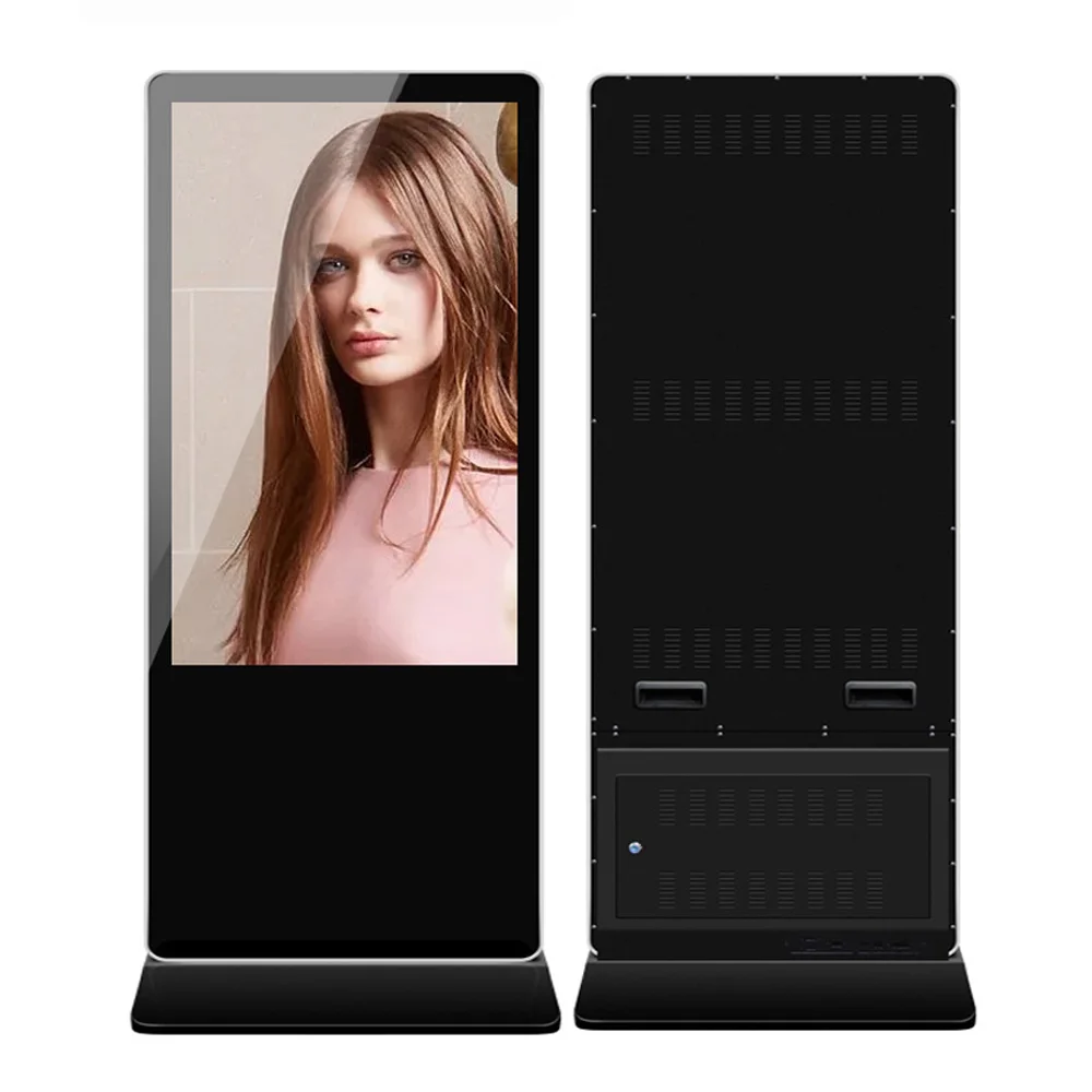 55 65 Inch 1080p Digital Signage Standing Advertising Display Digital Signage Kiosk Totem Waterproof Touch Lcd Display Screen