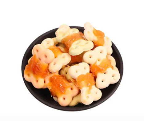 
Amazon Hot Sale Chicken Wrapped White Bone Shaped Biscuits Snack Dog Pet Snack Dog Snacks 