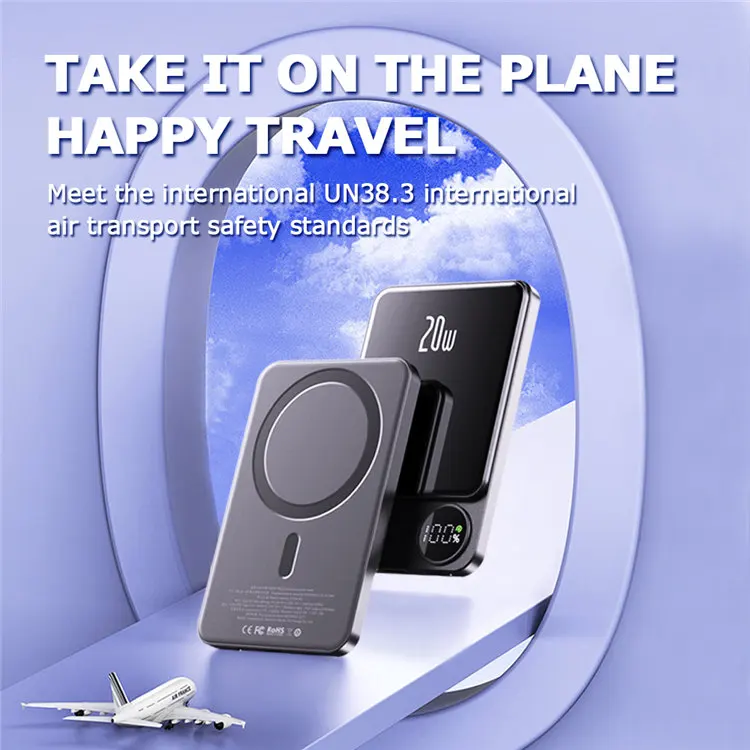 2023 New Arrivals Electronic Hot Seller Portable Powerbank 5000mAh Qi 15w OEM Magnetic Wireless Power Bank For iPhone 12 13 14