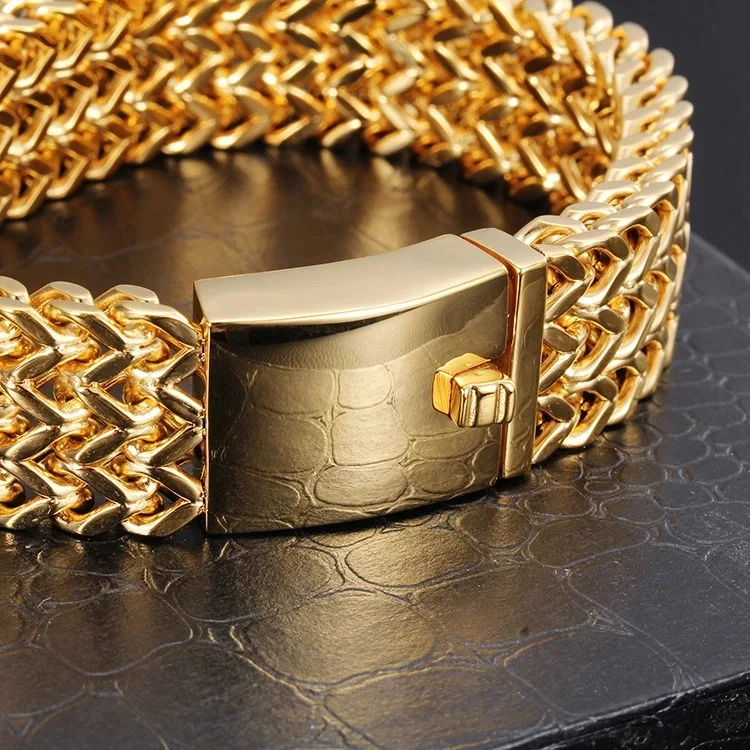 Custom new 316L steel bracelet, contracted fashion, 18k gold plating jewelry chain stainless steel bangle