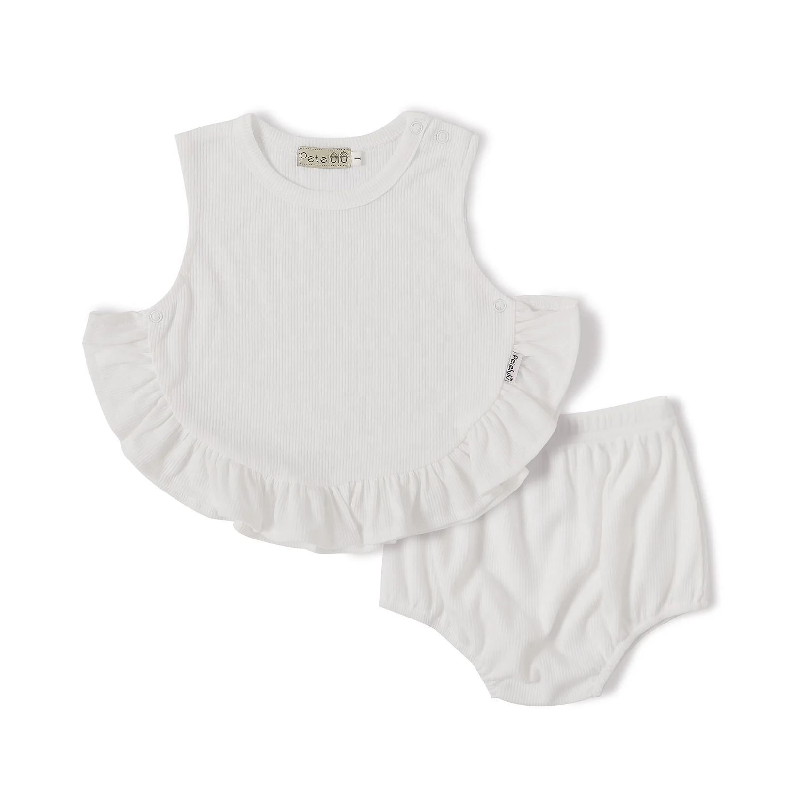 Guangzhou Petelulu Toddler Girl Clothes Casual Infants Girls Clothing Ruffle Ribbed Kids Sets Two Piece Weekly Deals