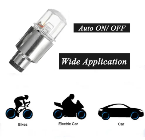 Car Hub Ambient Light Bicycle LED Tire Lights Universal Car Neon Lamp Valve Cover Lights Tire Colorful Flashing Bulb Decoration
