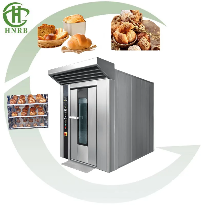 High Capacity Small Horno Rotativo Hot Air Rotary Oven 32 Tray Electric Baking Equipment Diesel Oil Rotary Oven for Bakery