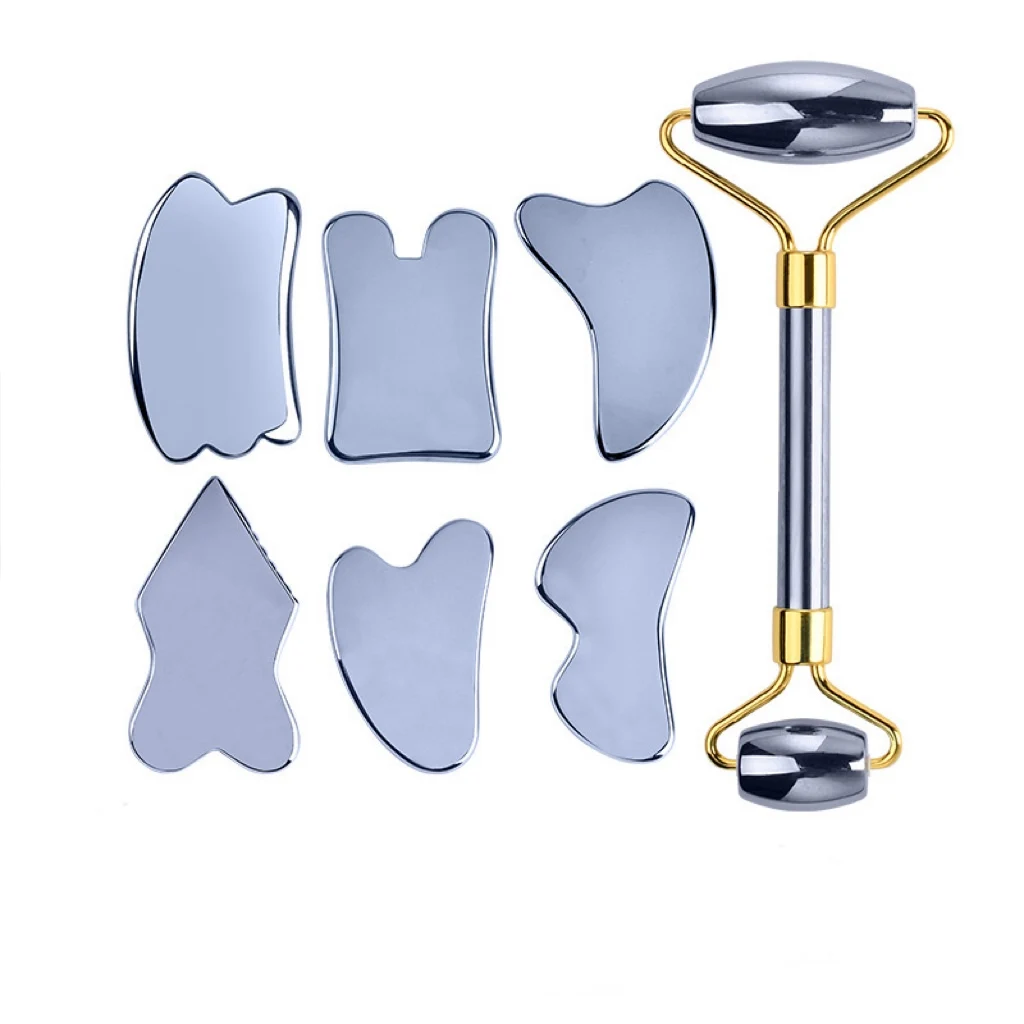 Factory Price  Custom LOGO Terahertz Guasha Stone Dolphin Shape  Facial Massage GuaSha Tool