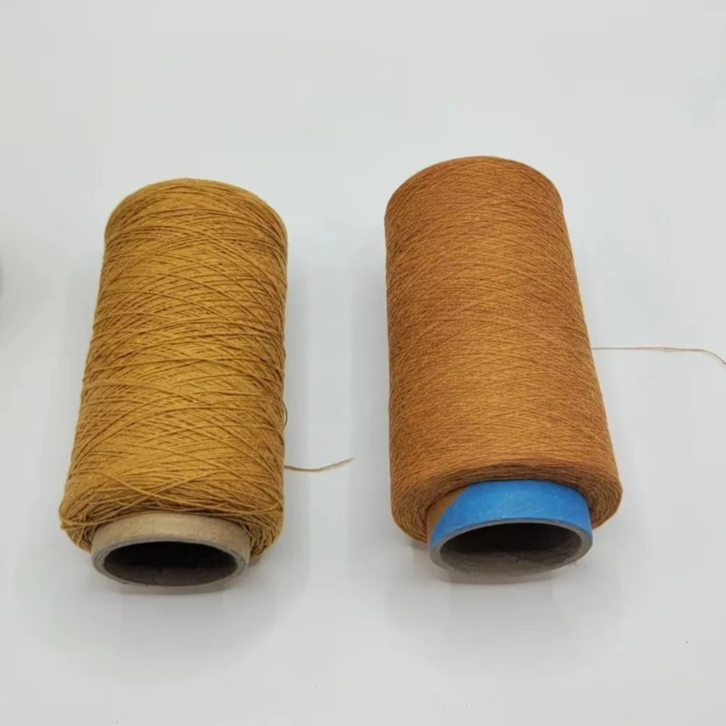 ZY Wholesale China  Brown Colored Recycled Yarn Cotton Blended Open End Colored Yarn for weaving and knitting gloves