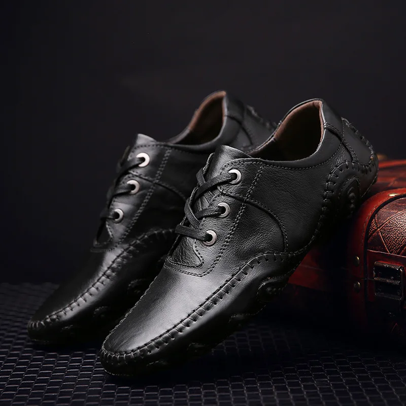 Men Shoes Leather Loafers Casual Shoes Men Flats Moccasins Soft Slip On For Men Loafers Driving Shoes Male Big size 38-48