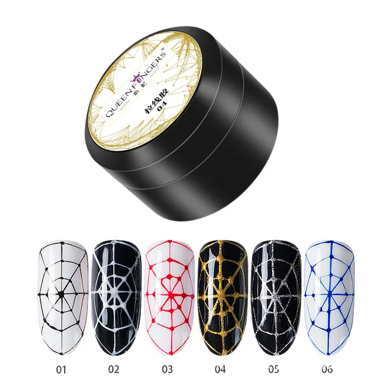 Hot selling 6 colors nail art paint DIY design wire liner drawing gel nail polish set kit colors uv gel gel nail polish