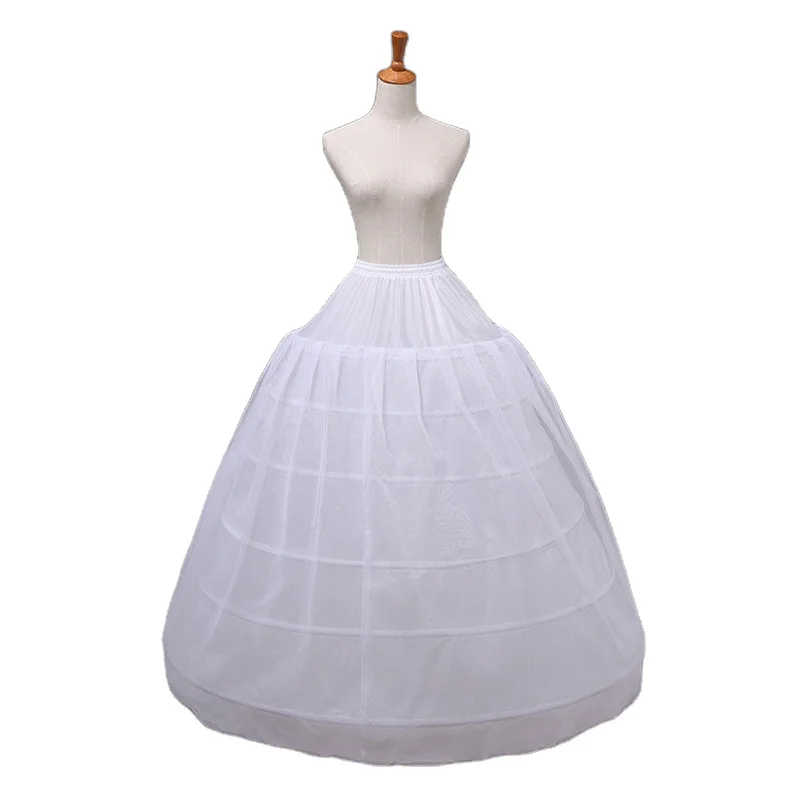 White 6 Hoops Petticoat Crinoline Slip Underskirt For Wedding Dress Bridal Gown In Stock
