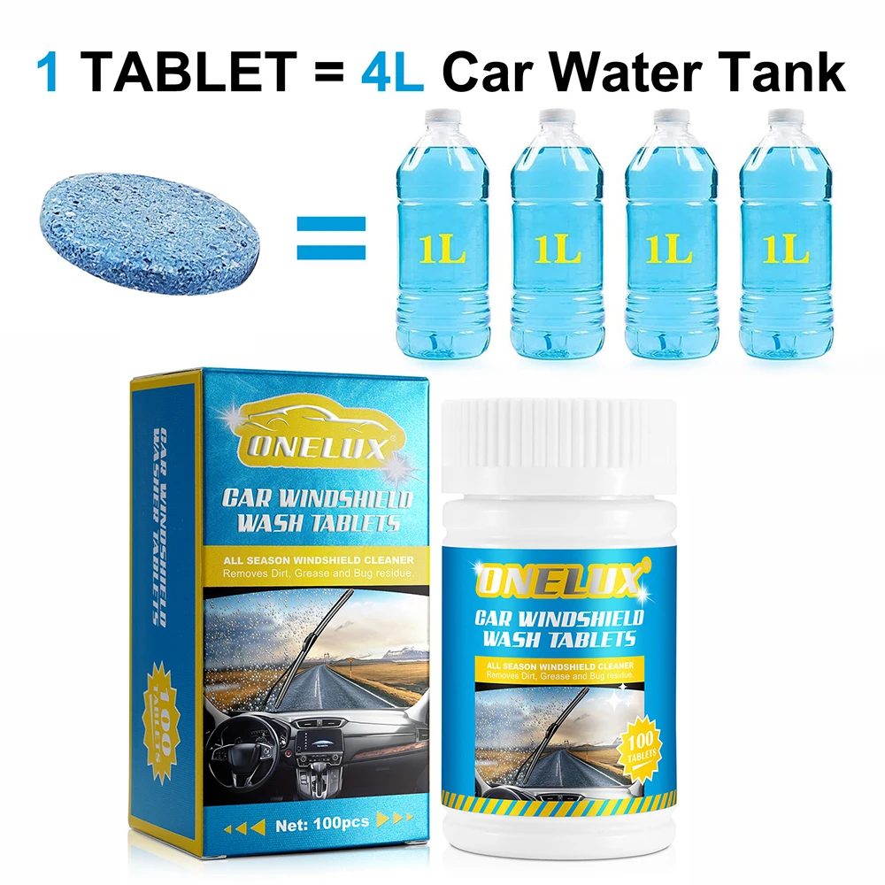 Wholesale 100pcs Car Windshield Wiper Cleaning Concentrated Washer Tablets Fluid Solid Car Windshield Glass Cleaner Tablets