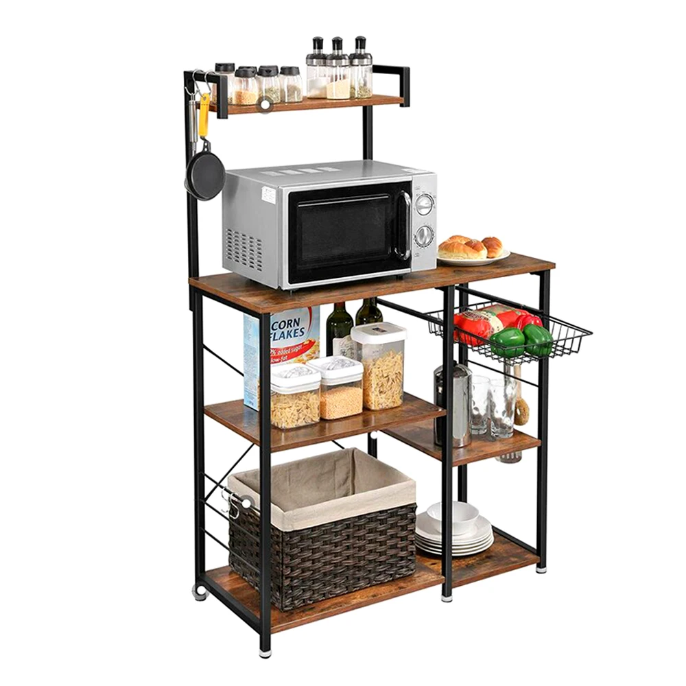 Кухонные острова и тележки, держатели для хранения, металлическая деревянная полка, стойка для кухни, корзина, стеллажи, шкаф, Кухонная Тележка, Органайзер