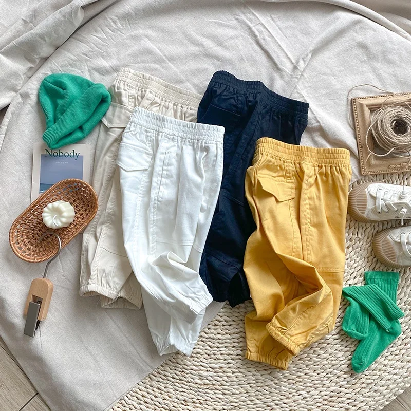 Custom Summer Kids Pants Trousers leisure cotton infant baby boys girls pants