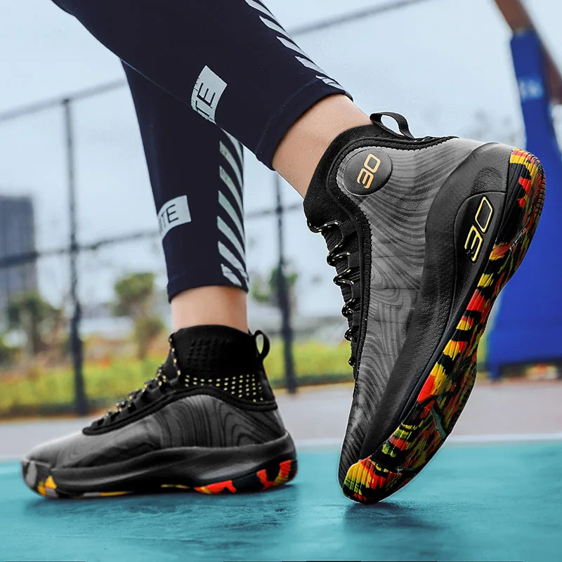 new fashion trend design basketball shoes for men Cushioned insole air cushion custom logo brand basketball sneaker