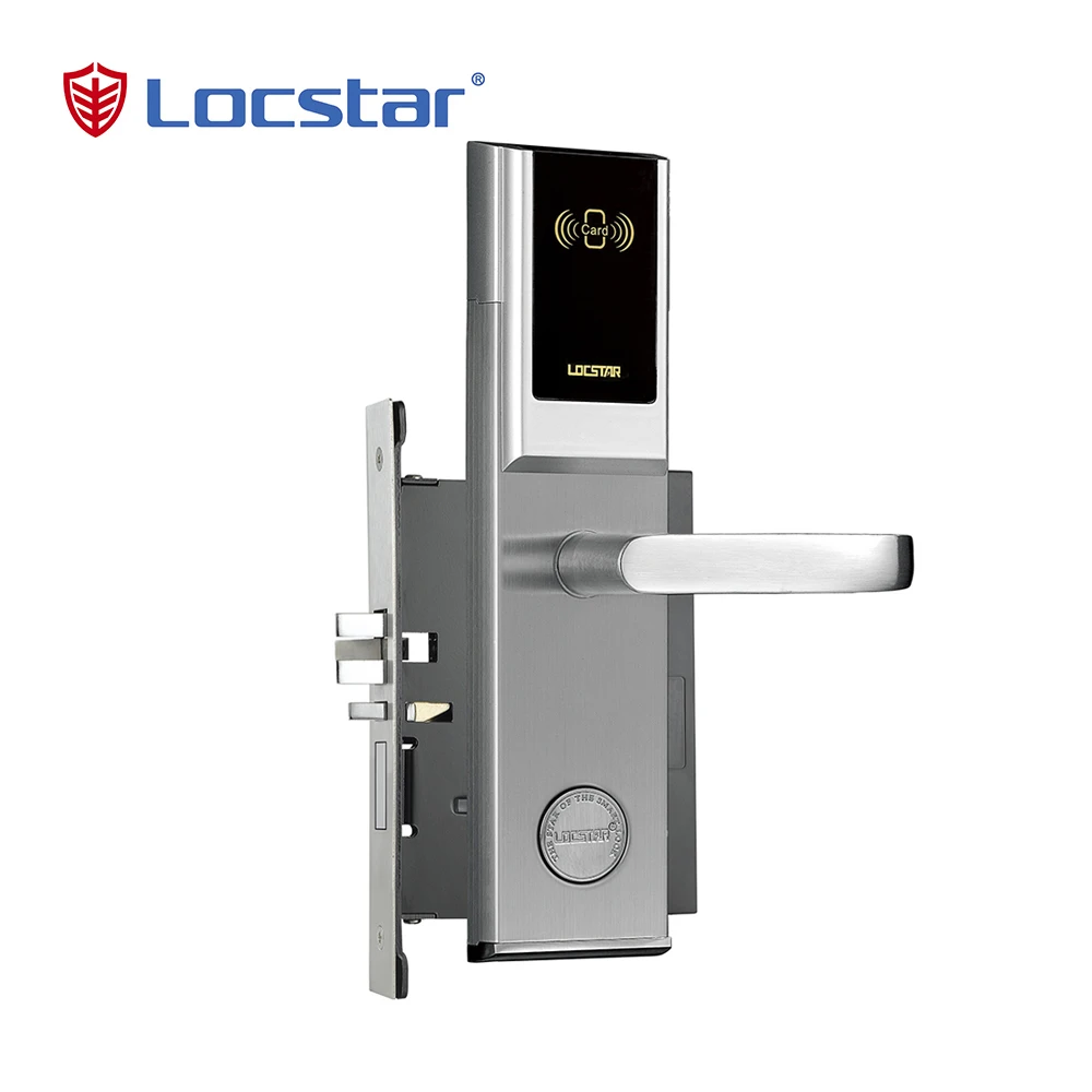 Locstar Intelligent Electric Waterproof Safety Keyless Handle Lockset Deadbolt Rfid Card Hotel Locks