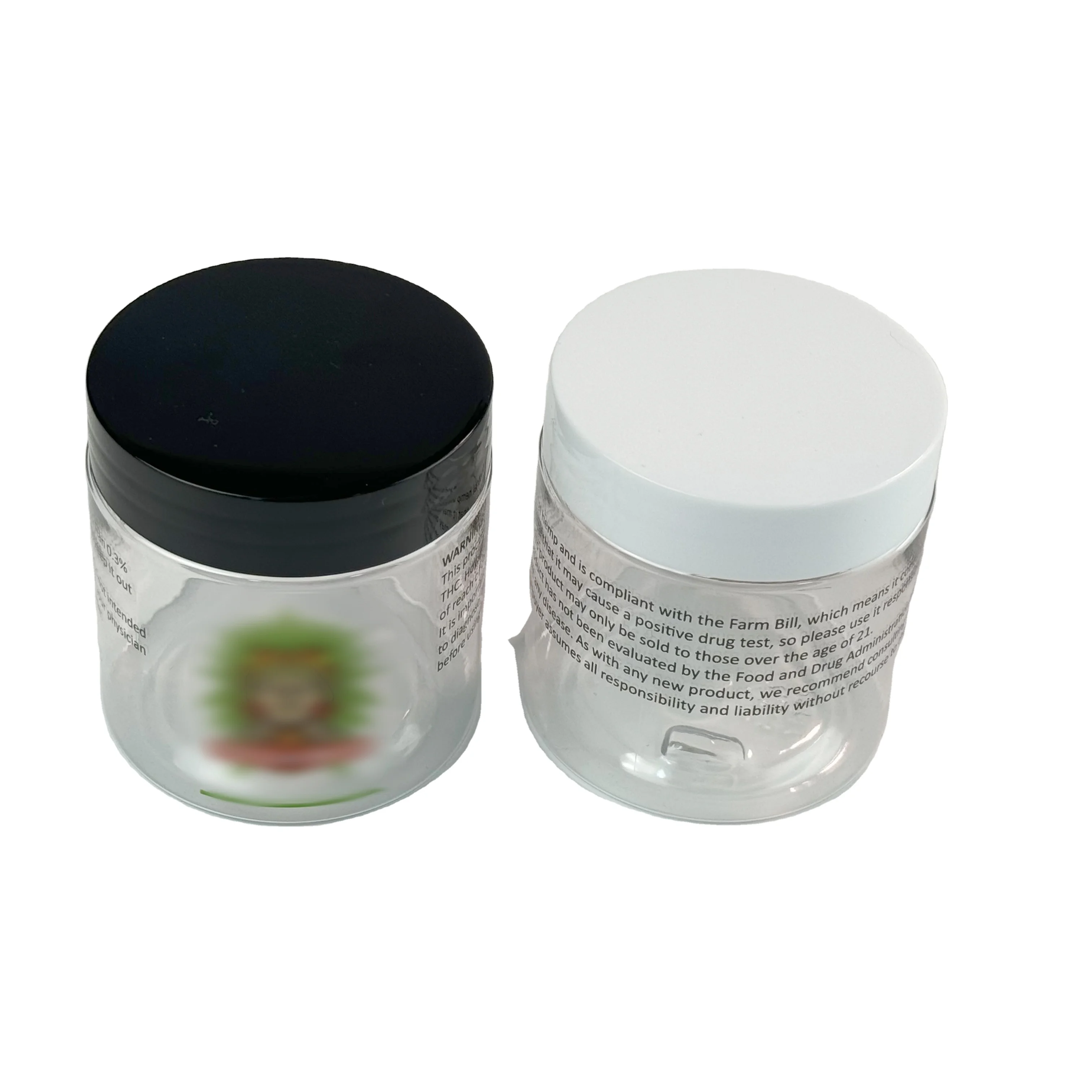 1oz 2oz 4oz 6oz 8oz 16oz Clear Powder Plastic Cream Jar PET Food Honey Container Jar with Lids